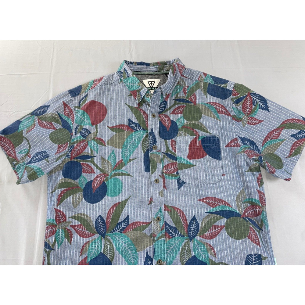 Vissla Short Sleeve Button Front Poly-Cotton Sport Shirt. Men's Size L, EUC!! - Picture 2 of 6